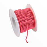 1 Yard SS6 Bright Pink Gold Metal Chain Banding